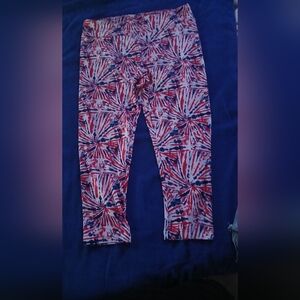 Red and Blue Patterned Leggings